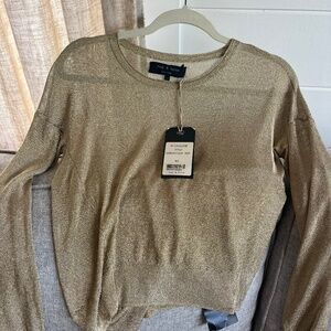 Rag & Bone gold metallic cardigan